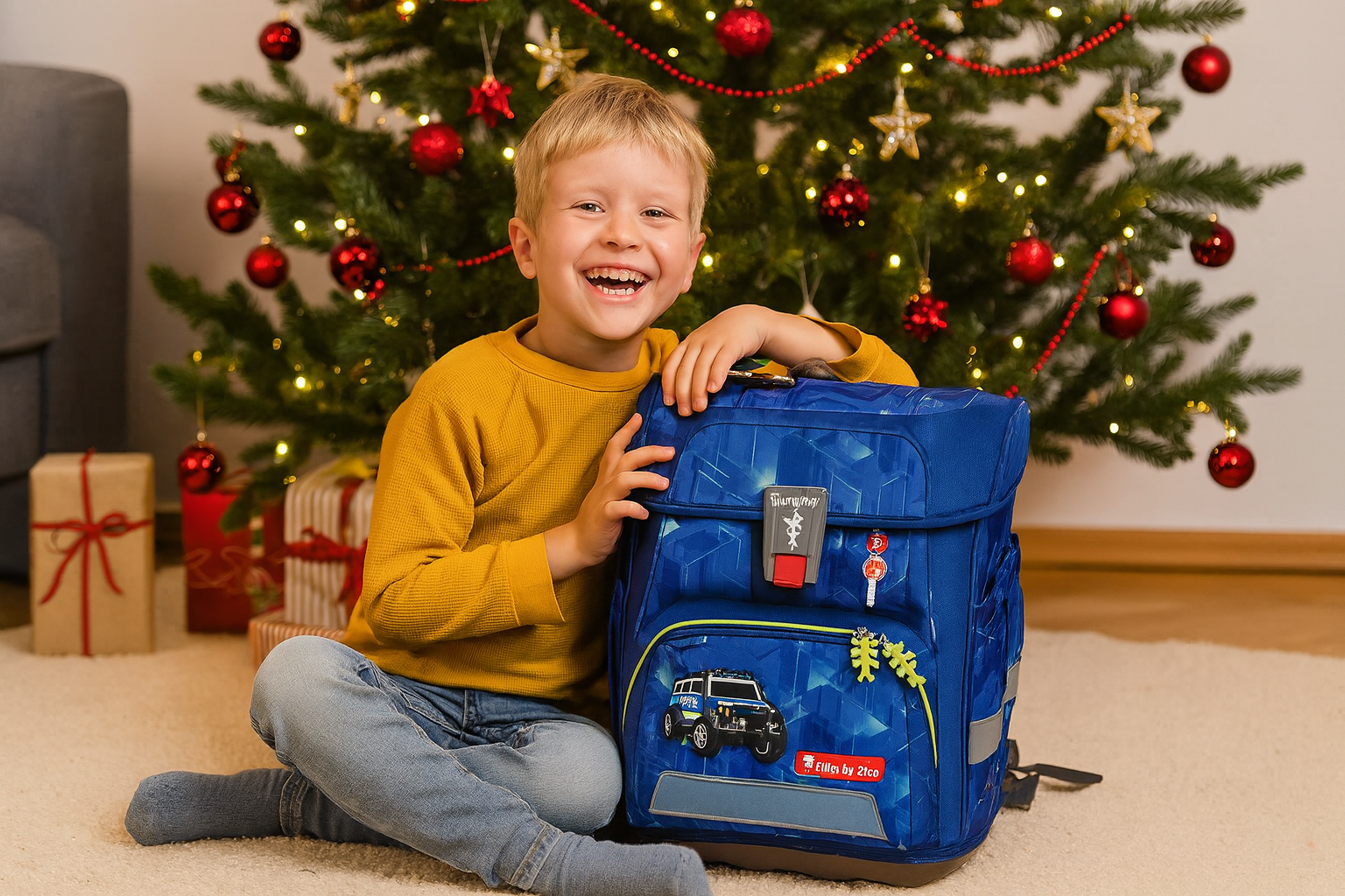 Vánoční radost s policejním batohem